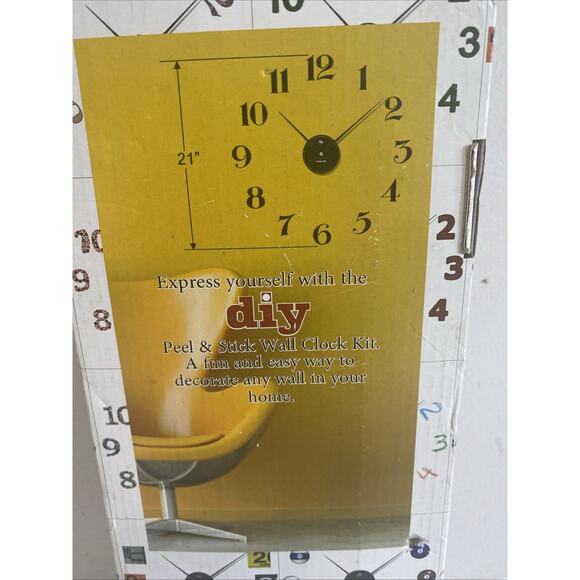 DIY Peel & Stick Wall Clock Choose From 12 Fun Number Sets (Enclosed) NEW 12" - Picture 5 of 9